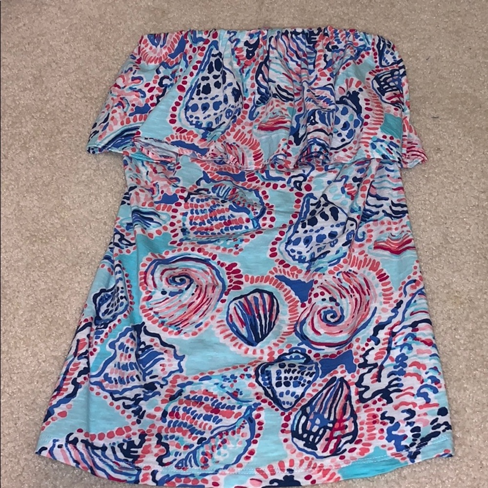 lily pulitzer flowy strapless top